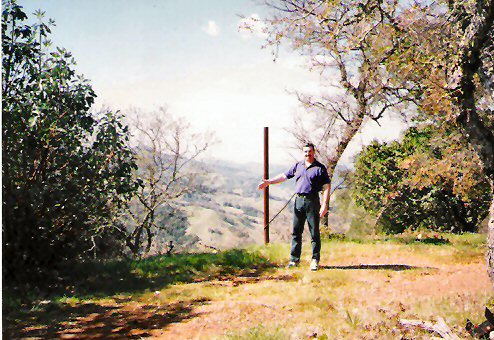 A much skinnier WB6JWB points to the future home of the radio site.