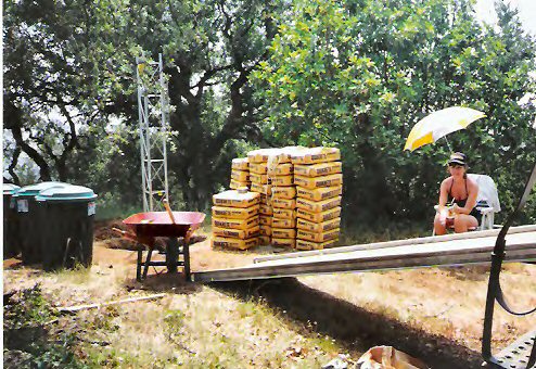 All of those barrels were full of water, thank goodness a pretty helper was along (the XYL).